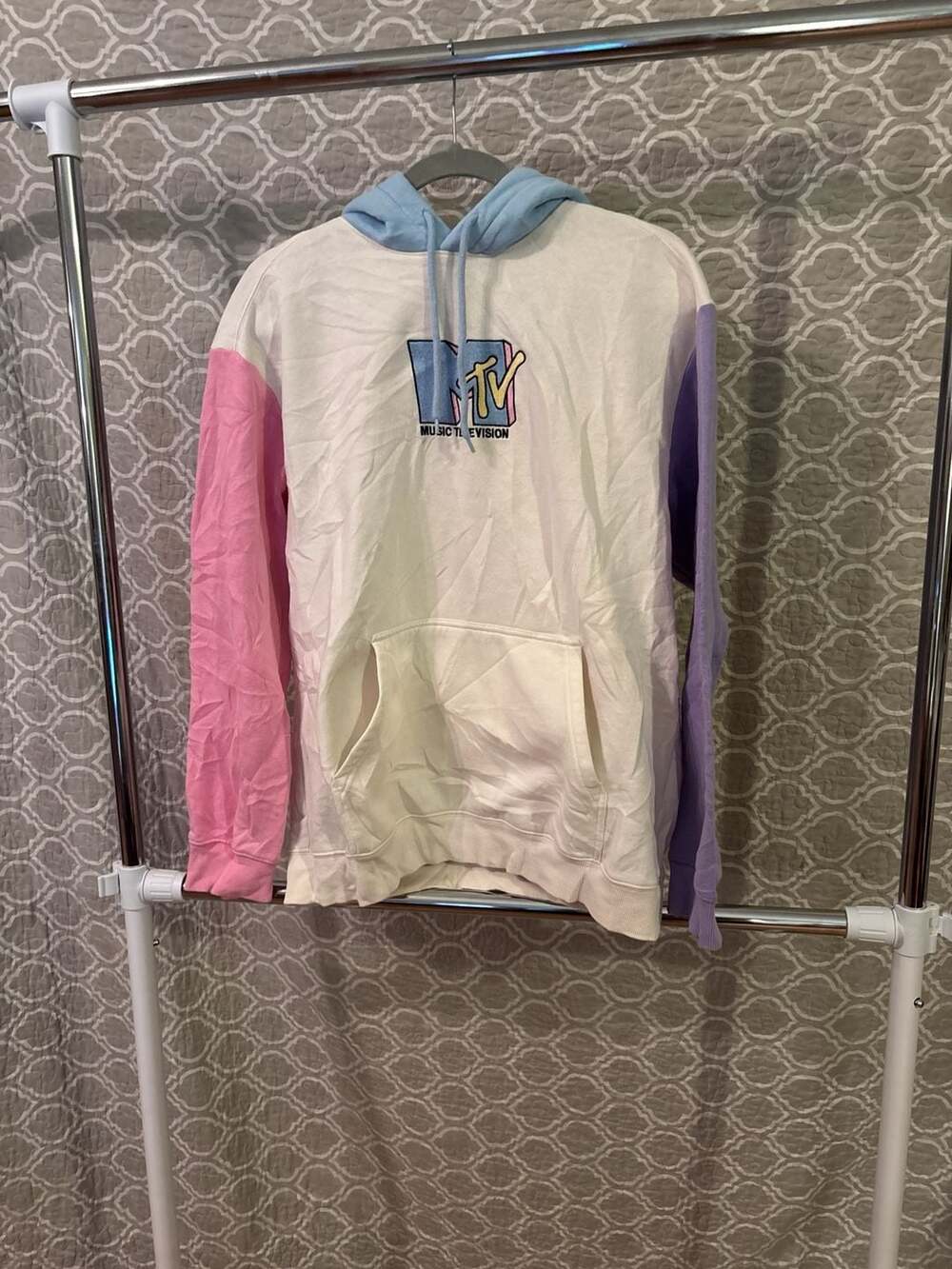 H&M MTV Colorblock Relaxed Fit Hoodie, Size M